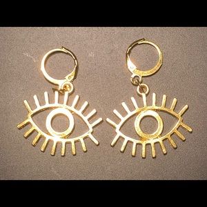 Evil Eye x Gold Huggie Earrings
